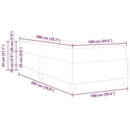 Okvir za krevet s madracem Krema 100 x 200 cm tkanina - Krema 100 x 200 cm Cijena