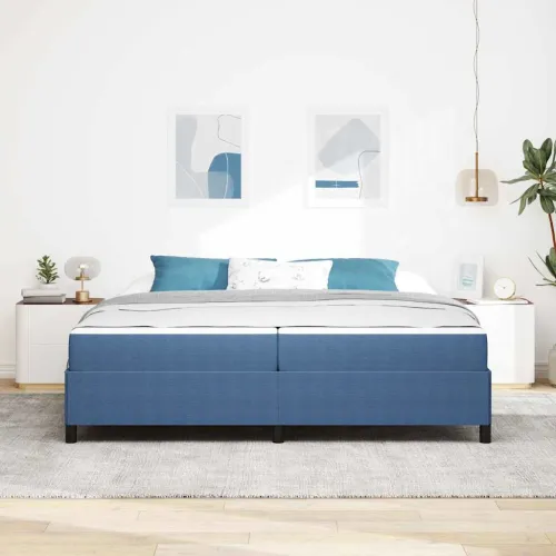 Okvir za krevet s madracem Plava 200 x 200 cm tkanina - Plava 200 x 200 cm Cijena