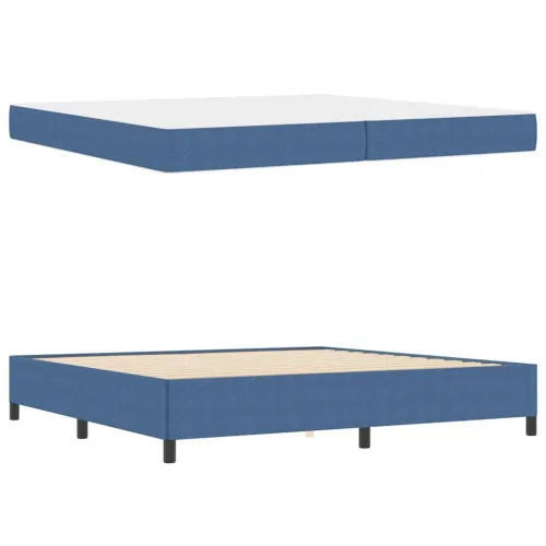 Okvir za krevet s madracem Plava 200 x 200 cm tkanina - Plava 200 x 200 cm Cijena