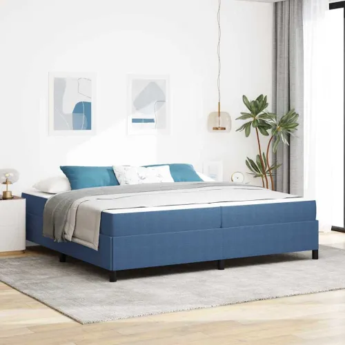 Okvir za krevet s madracem Plava 200 x 200 cm tkanina - Plava 200 x 200 cm Cijena