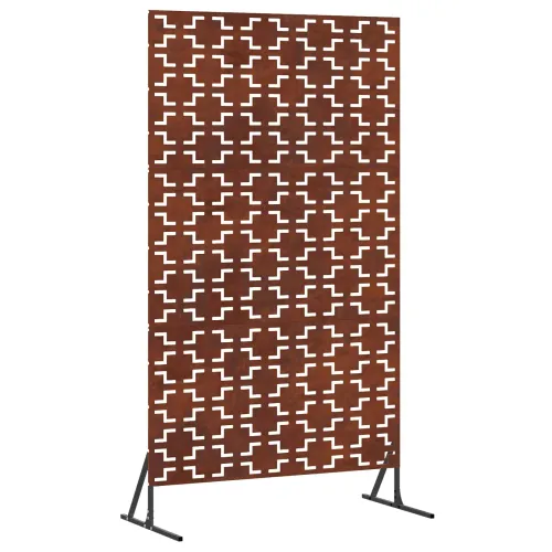 Zaslon za privatnost 100 x 50 x 180 cm Otporni čelik Rđa - Otporni čelik Križni uzorak Cijena