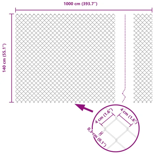 Ograda od lančane veze 10 x 1,4 m Čelik Zelena - Zelena 10 x 1,4 m 40 x 40 mm Cijena