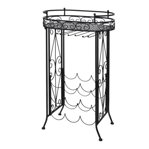 Stalak za Vino s Držačem Čaša za 9 Boca Metalni  - 46 x 28.5 x 77.5 cm 1 1 1 Cijena