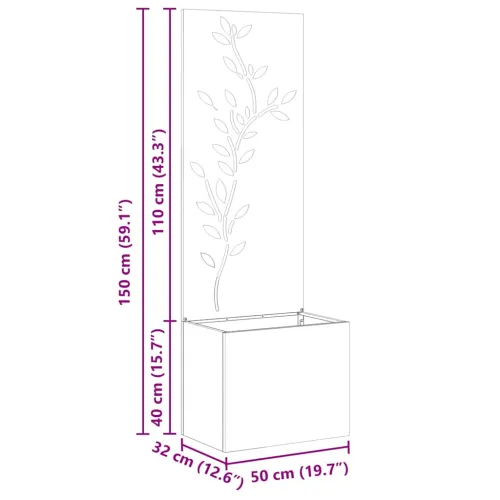 Privatnost u vrtu Srebrna 50 x 32 x 150 cm Nehrđajući čelik - Nehrđajući čelik List 50 cm Cijena
