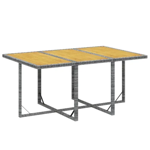Vrtna garnitura - 7-dijelni vrtni blagovaonski set sivi od poliratana - siva i tamnosiva Dužina stola 163 cm 6 x fotelja + stol  Cijena