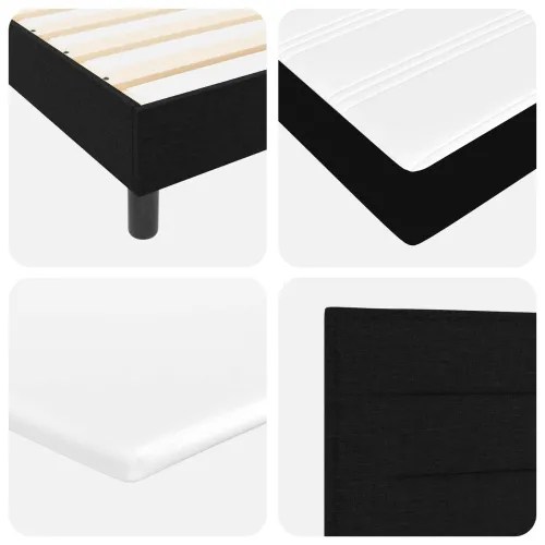 Box spring krevet s uzglavljem Crna 200 x 160 cm tkanina - Crna 160 x 200 cm Dizajn linija Cijena