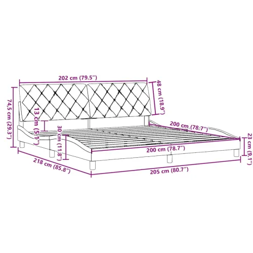 Okvir za krevet bez madraca plavi 200x200 cm od tkanine - Plava 200 x 200 cm Cijena