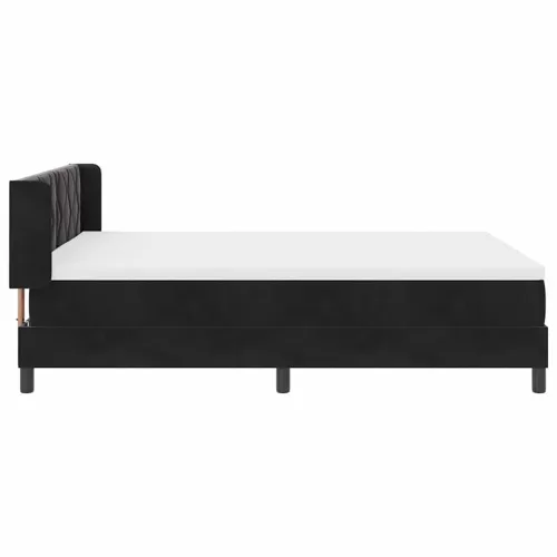 Box spring krevet s uzglavljem Crna 190 x 140 cm Baršun - Crna 140 x 190 cm Dizajn s rombovima Cijena