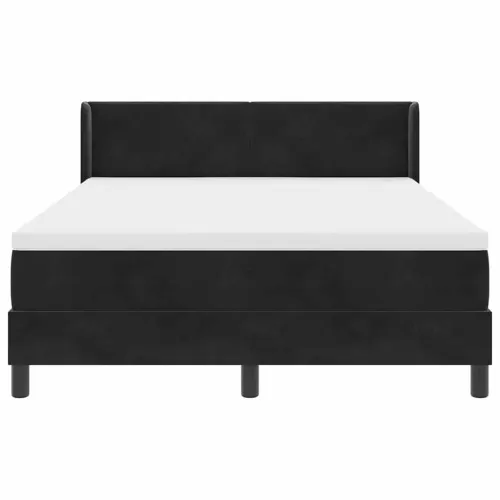 Box spring krevet s uzglavljem Crna 200 x 140 cm Baršun - Crna 140 x 200 cm Dizajn s rombovima Cijena