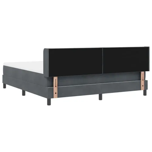 Box spring krevet Tamno siva 200 x 180 cm Baršun - Tamno siva 180 x 200 cm Dizajn s rombovima Cijena