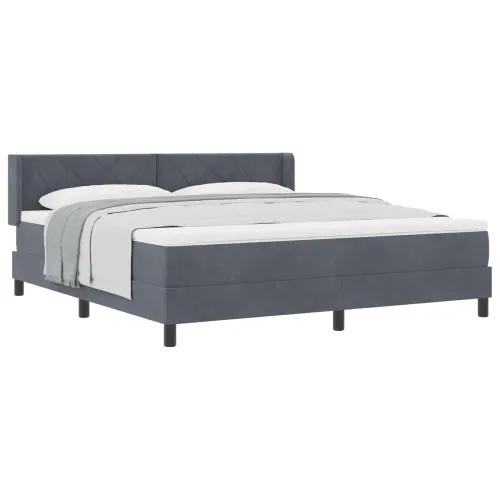Box spring krevet Tamno siva 200 x 180 cm Baršun - Tamno siva 180 x 200 cm Dizajn s rombovima Cijena