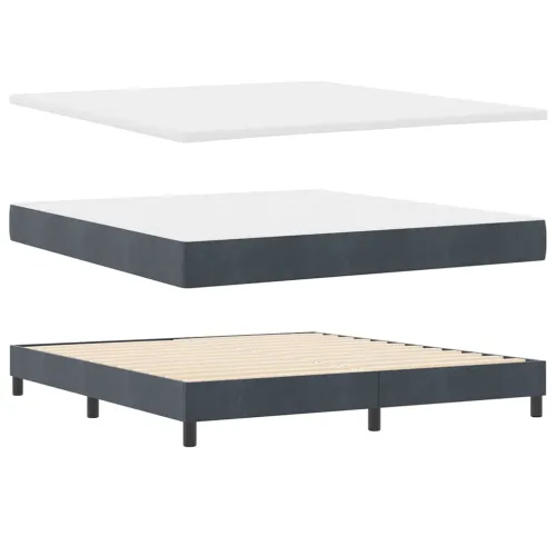 Box spring krevet Tamno siva 200 x 180 cm Baršun - Tamno siva 180 x 200 cm Dizajn s rombovima Cijena