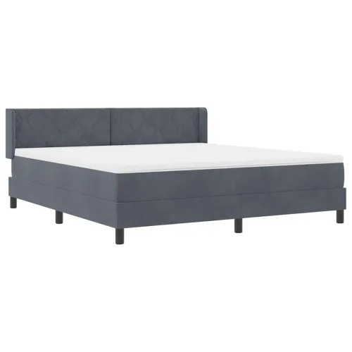 Box spring krevet Tamno siva 200 x 180 cm Baršun - Tamno siva 180 x 200 cm Dizajn s rombovima Cijena
