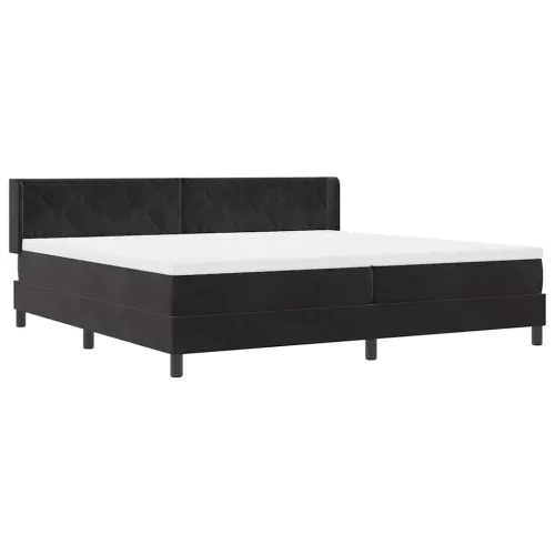 Box spring krevet s uzglavljem Crna 200 x 200 cm Baršun - Crna 200 x 200 cm Dizajn s rombovima Cijena