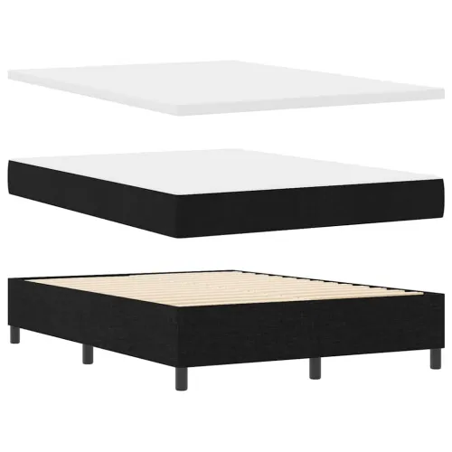 Box spring krevet s jastukom Crna 200 x 140 cm tkanina - Crna 140 x 200 cm Prošiveno gumbima Cijena