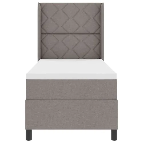 Box spring krevet Sivo-smeđa 200 x 80 cm tkanina - Sivo-smeđa 80 x 200 cm Dizajn s rombovima Cijena