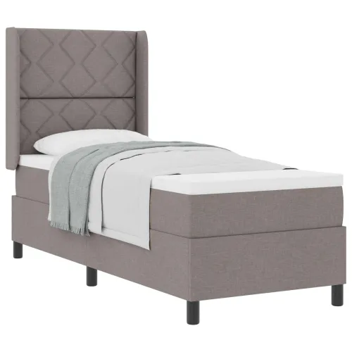 Box spring krevet Sivo-smeđa 200 x 80 cm tkanina - Sivo-smeđa 80 x 200 cm Dizajn s rombovima Cijena
