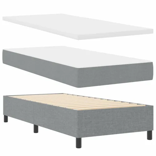 Box spring krevet Svijetlo siva 200 x 100 cm tkanina - Svjetlosiva 100 x 200 cm Dizajn s rombovima Cijena