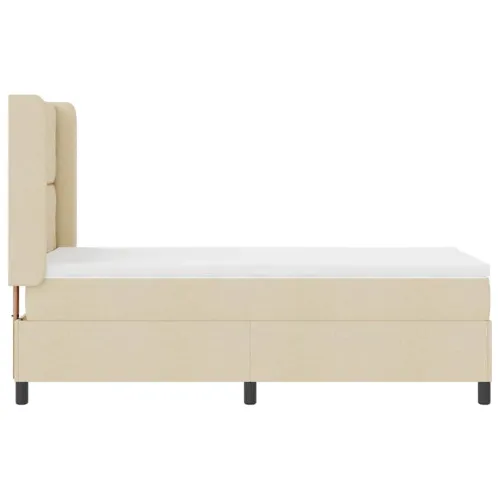 Box spring krevet s jastukom Krema 200 x 100 cm tkanina - Krema 100 x 200 cm Dizajn s rombovima Cijena