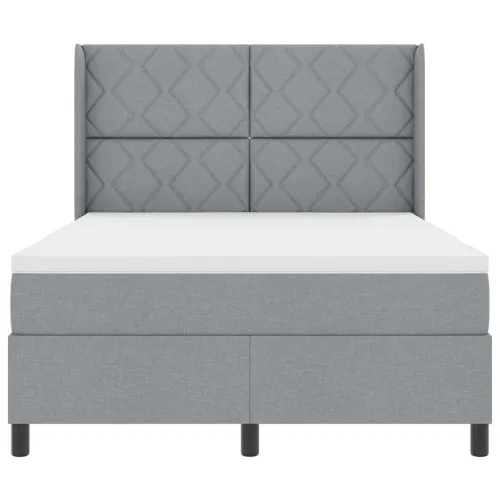 Box spring krevet Svijetlo siva 200 x 160 cm tkanina - Svjetlosiva 160 x 200 cm Dizajn s rombovima Cijena