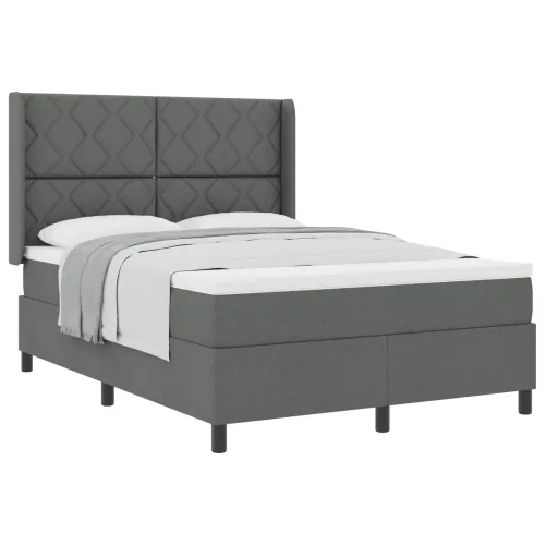Box spring krevet Tamno siva 200 x 160 cm tkanina - Tamno siva 160 x 200 cm Dizajn s rombovima Cijena