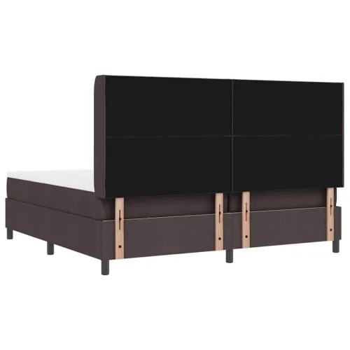 Box spring krevet Tamno smeđa 200 x 200 cm tkanina - Tamno smeđa 200 x 200 cm Dizajn s rombovima Cijena