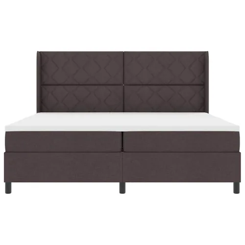 Box spring krevet Tamno smeđa 200 x 200 cm tkanina - Tamno smeđa 200 x 200 cm Dizajn s rombovima Cijena