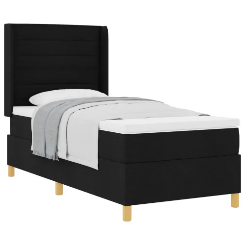 Box spring krevet s madracem Crna 80 x 200 cm tkanina - Crna 80 x 200 cm Dizajn linija Cijena
