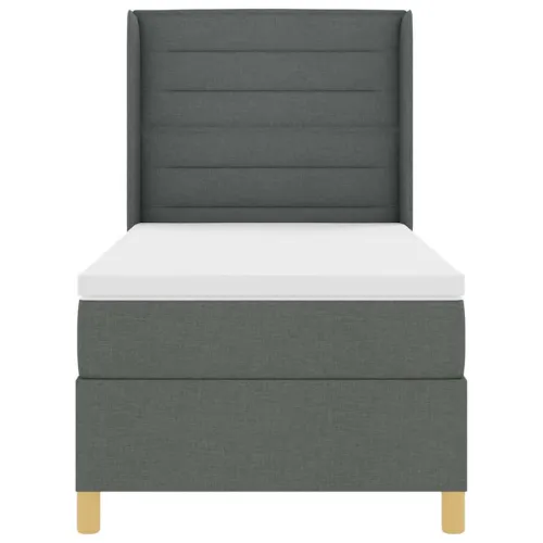 Box spring krevet Tamno siva 100 x 200 cm tkanina - Tamno siva 100 x 200 cm Dizajn linija Cijena
