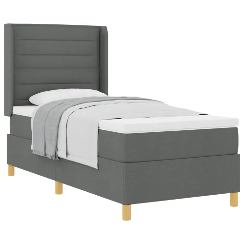 Box spring krevet Tamno siva 100 x 200 cm tkanina - Tamno siva 100 x 200 cm Dizajn linija Cijena