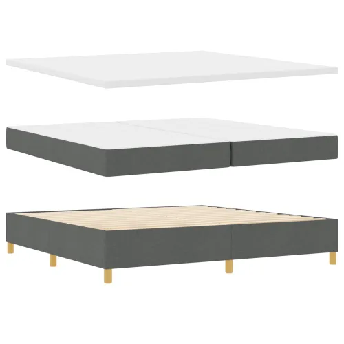 Box spring krevet Tamno siva 200 x 200 cm tkanina - Tamno siva 200 x 200 cm Dizajn linija Cijena