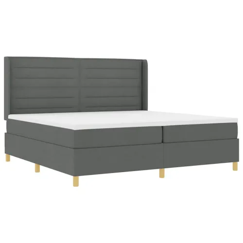 Box spring krevet Tamno siva 200 x 200 cm tkanina - Tamno siva 200 x 200 cm Dizajn linija Cijena