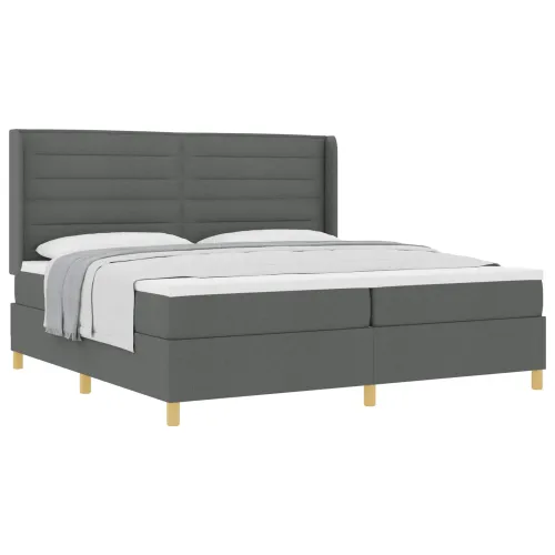 Box spring krevet Tamno siva 200 x 200 cm tkanina - Tamno siva 200 x 200 cm Dizajn linija Cijena