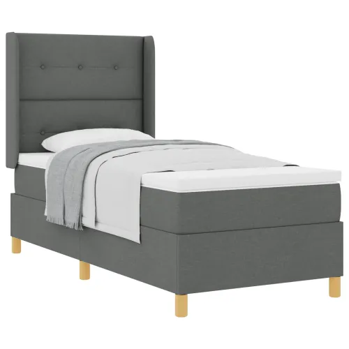 Box spring krevet Tamno siva 80 x 200 cm tkanina - Tamno siva 80 x 200 cm Prošiveno gumbima Cijena