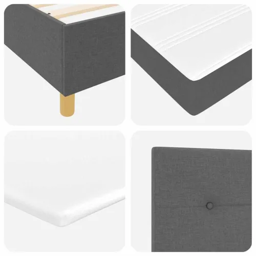Box spring krevet Tamno siva 80 x 200 cm tkanina - Tamno siva 80 x 200 cm Prošiveno gumbima Cijena