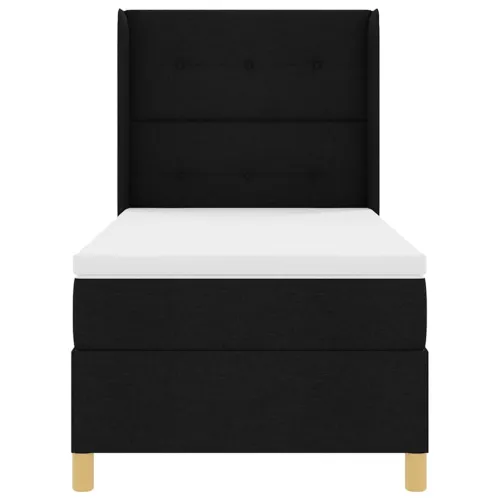 Box spring krevet s uzglavljem Crna 80 x 200 cm tkanina - Crna 80 x 200 cm Prošiveno gumbima Cijena