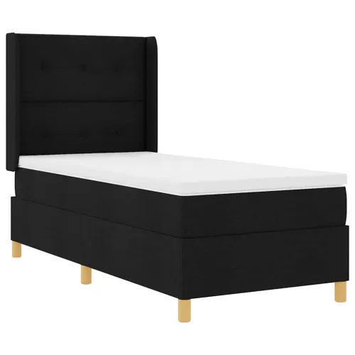 Box spring krevet s uzglavljem Crna 80 x 200 cm tkanina - Crna 80 x 200 cm Prošiveno gumbima Cijena