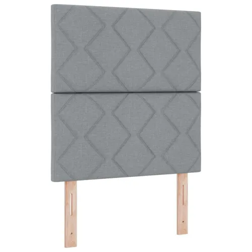 Box spring krevet Svijetlo siva 80 x 200 cm tkanina - Svjetlosiva 80 x 200 cm Dizajn s rombovima Cijena