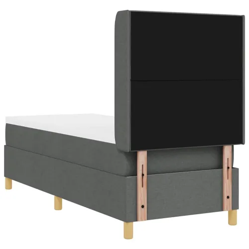 Box spring krevet Tamno siva 80 x 200 cm tkanina - Tamno siva 80 x 200 cm Dizajn s rombovima Cijena