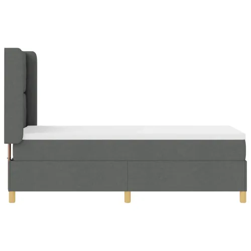 Box spring krevet Tamno siva 80 x 200 cm tkanina - Tamno siva 80 x 200 cm Dizajn s rombovima Cijena