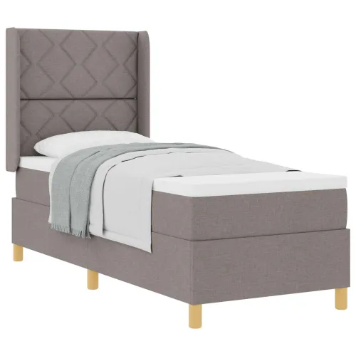 Box spring krevet Sivo-smeđa 80 x 200 cm tkanina - Sivo-smeđa 80 x 200 cm Dizajn s rombovima Cijena