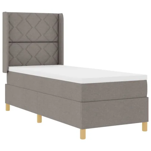 Box spring krevet Sivo-smeđa 80 x 200 cm tkanina - Sivo-smeđa 80 x 200 cm Dizajn s rombovima Cijena