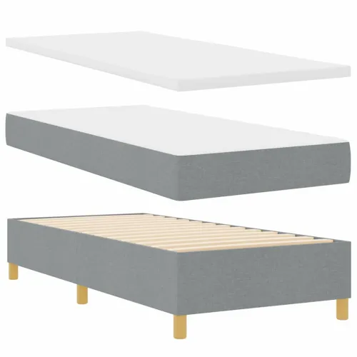 Box spring krevet Svijetlo siva 100 x 200 cm tkanina - Svjetlosiva 100 x 200 cm Dizajn s rombovima Cijena