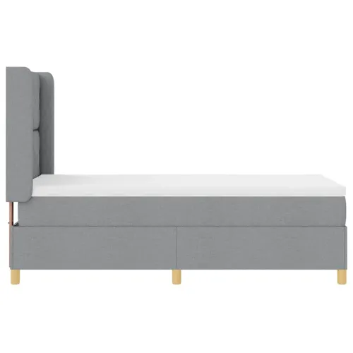Box spring krevet Svijetlo siva 100 x 200 cm tkanina - Svjetlosiva 100 x 200 cm Dizajn s rombovima Cijena
