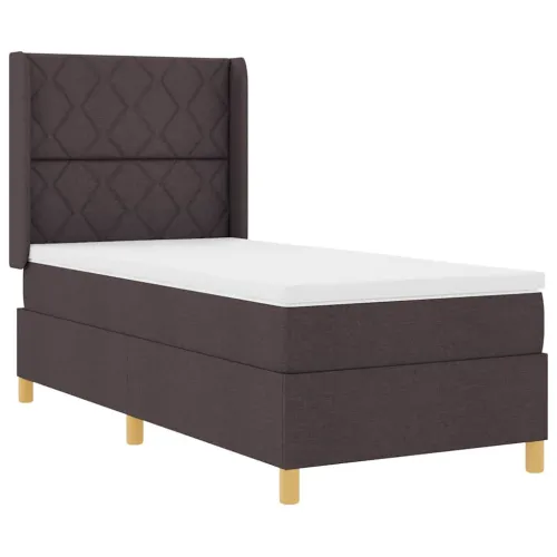 Box spring krevet Tamno smeđa 100 x 200 cm tkanina - Tamno smeđa 100 x 200 cm Dizajn s rombovima Cijena