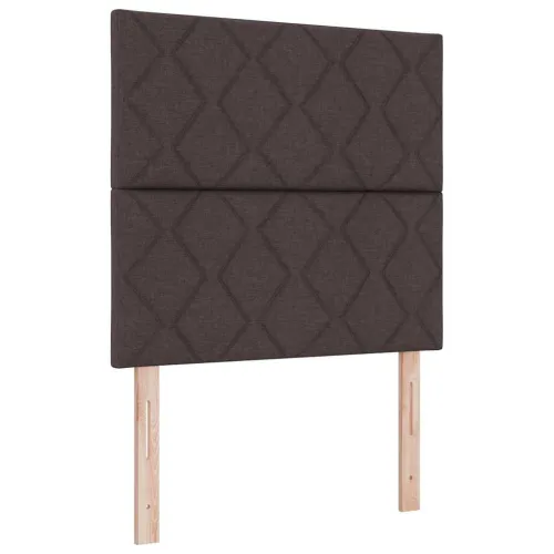 Box spring krevet Tamno smeđa 100 x 200 cm tkanina - Tamno smeđa 100 x 200 cm Dizajn s rombovima Cijena