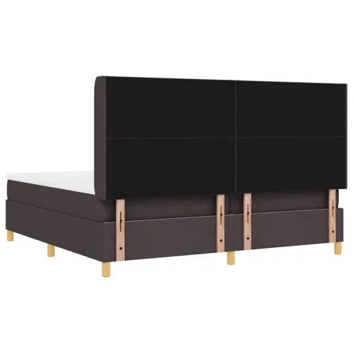 Box spring krevet Tamno smeđa 200 x 200 cm tkanina - Tamno smeđa 200 x 200 cm Dizajn s rombovima Cijena
