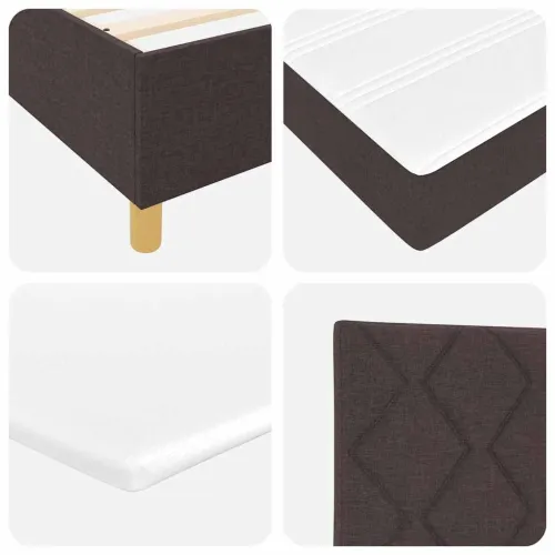 Box spring krevet Tamno smeđa 200 x 200 cm tkanina - Tamno smeđa 200 x 200 cm Dizajn s rombovima Cijena