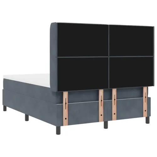 Box spring krevet Tamno siva 140 x 200 cm Baršun - Tamno siva 140 x 200 cm Kristal s dugmadima Cijena