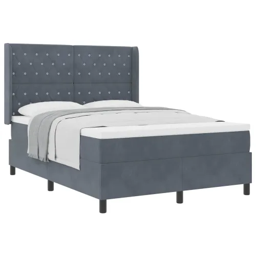 Box spring krevet Tamno siva 160 x 200 cm Baršun - Tamno siva 160 x 200 cm Kristal s dugmadima Cijena